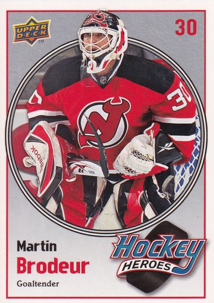 insert karta MARTIN BRODEUR 09-10 UD Ser. 1 Hockey Heroes číslo HH16